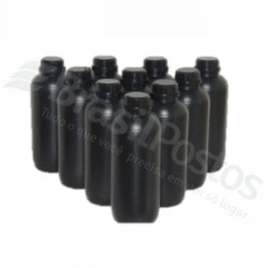 Frasco PEAD Plástico Preto de 1 Litro(Fardo c/ 100 unid)