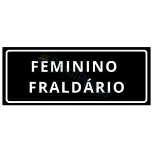 Sinalização - Feminino Fraldário Fundo preto