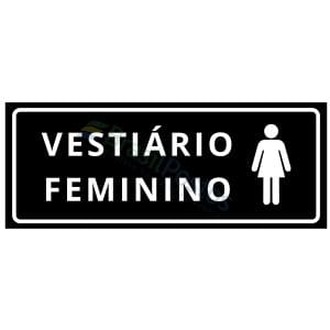Sinalização - Vestiário Feminino Fundo Preto